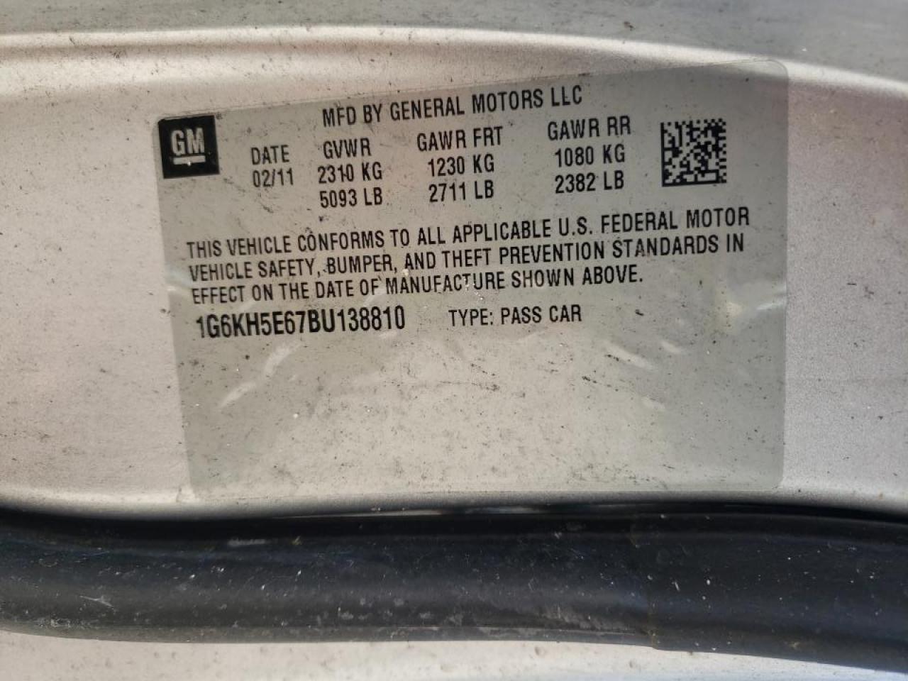 Photo 10 from auction – 2011 CADILLAC DTS PREMIU with VIN 1G6KH5E67BU138810