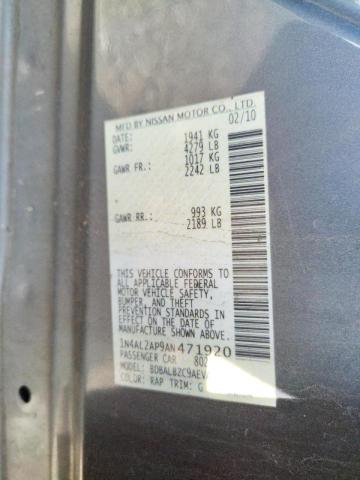 Photo 10 from auction – 2010 NISSAN ALTIMA BAS with VIN 1N4AL2AP9AN471920