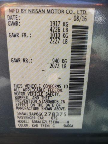 Photo 10 from auction – 2016 NISSAN ALTIMA 2.5 with VIN 1N4AL3AP6GC278375