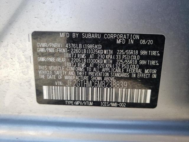 Photo 10 from auction – 2021 SUBARU CROSSTREK with VIN JF2GTHMC6M8238839