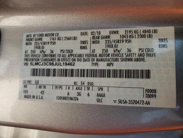 Photo 10 from auction – 2018 LINCOLN MKC RESERV with VIN 5LMCJ3C98JUL19462