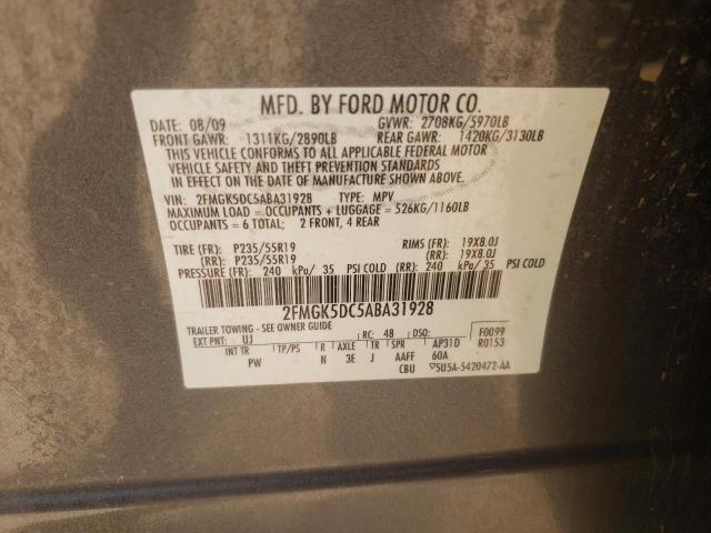 Photo 10 from auction – 2010 FORD FLEX LIMIT with VIN 2FMGK5DC5ABA31928