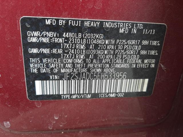 Photo 10 from auction – 2014 SUBARU FORESTER 2 with VIN JF2SJADC5EH533956