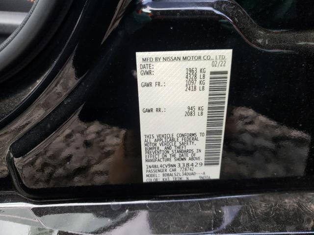 Photo 10 from auction – 2022 NISSAN ALTIMA with VIN 1N4BL4CV9NN338429