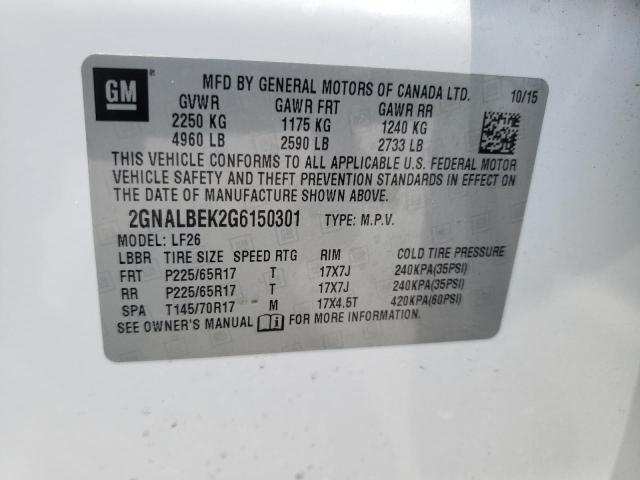 Photo 10 from auction – 2016 CHEVROLET EQUINOX LS with VIN 2GNALBEK2G6150301