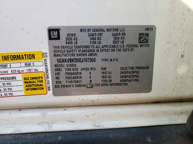 Photo 10 from auction – 2014 BUICK ENCLAVE with VIN 5GAKVBKD6EJ167360