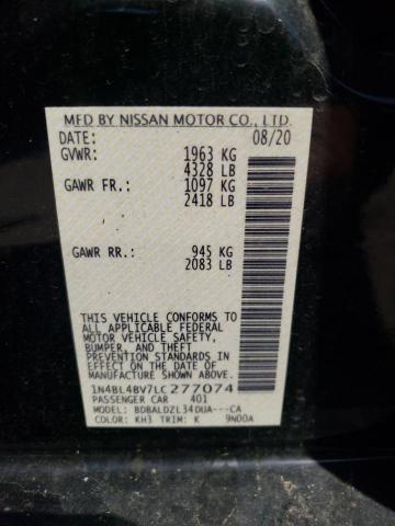 NISSAN ALTIMA S 2020 with VIN 1N4BL4BV7LC277074 - Photo from auction