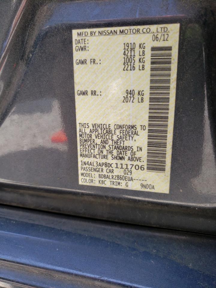 Photo 10 from auction – 2013 NISSAN ALTIMA 2.5 with VIN 1N4AL3AP8DC111706