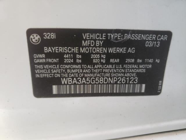 Photo 10 from auction – 2013 BMW 328 I with VIN WBA3A5G58DNP26123