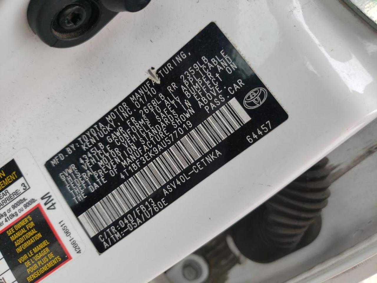 Photo 10 from auction – 2010 TOYOTA CAMRY BASE with VIN 4T1BF3EK9AU577019