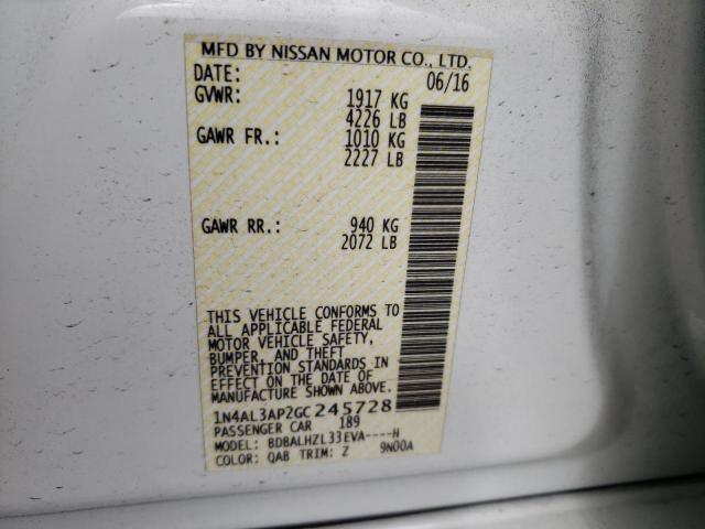 Photo 1 from auction – 2016 NISSAN ALTIMA 2.5 with VIN 1N4AL3AP2GC245728