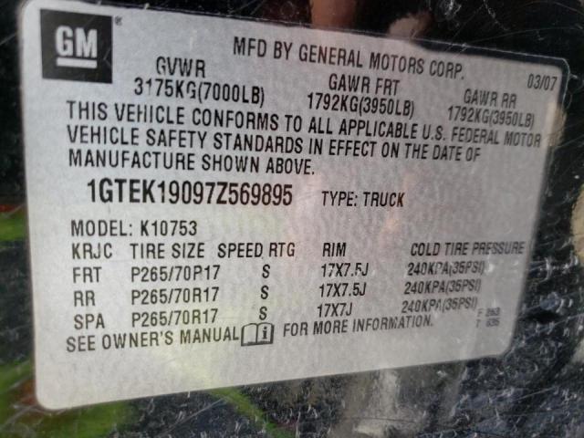 Photo 10 from auction – 2007 GMC NEW SIERRA with VIN 1GTEK19097Z569895