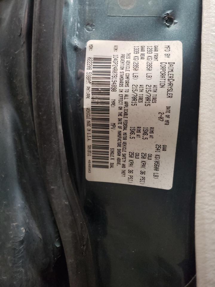 Photo 10 from auction – 2007 DODGE GRAND CARA with VIN 1D4GP24R07B194898