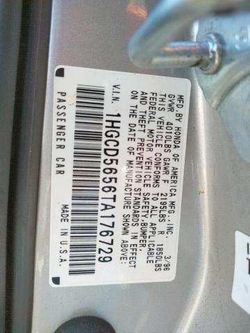 Photo 10 from auction – 1996 HONDA ACCORD EX with VIN 1HGCD5656TA176729