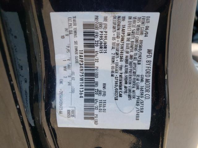 Photo 10 from auction – 2005 FORD FOCUS ZX4 with VIN 1FAFP34N75W141364