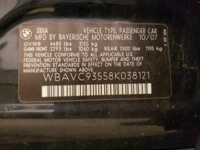 Photo 10 from auction – 2008 BMW 3 SERIES with VIN WBAVC93558K038121