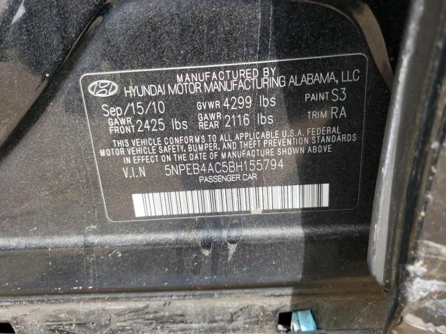 Photo 10 from auction – 2011 HYUNDAI SONATA GLS with VIN 5NPEB4AC5BH155794