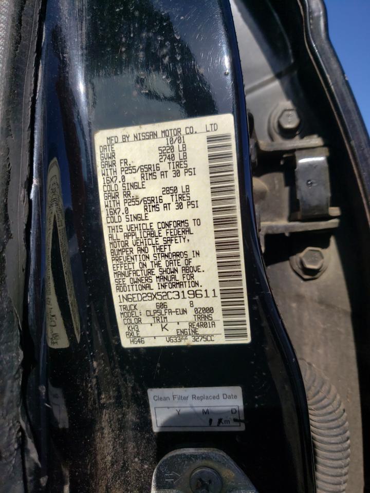 Photo 10 from auction – 2002 NISSAN FRONTIER C with VIN 1N6ED29X52C319611