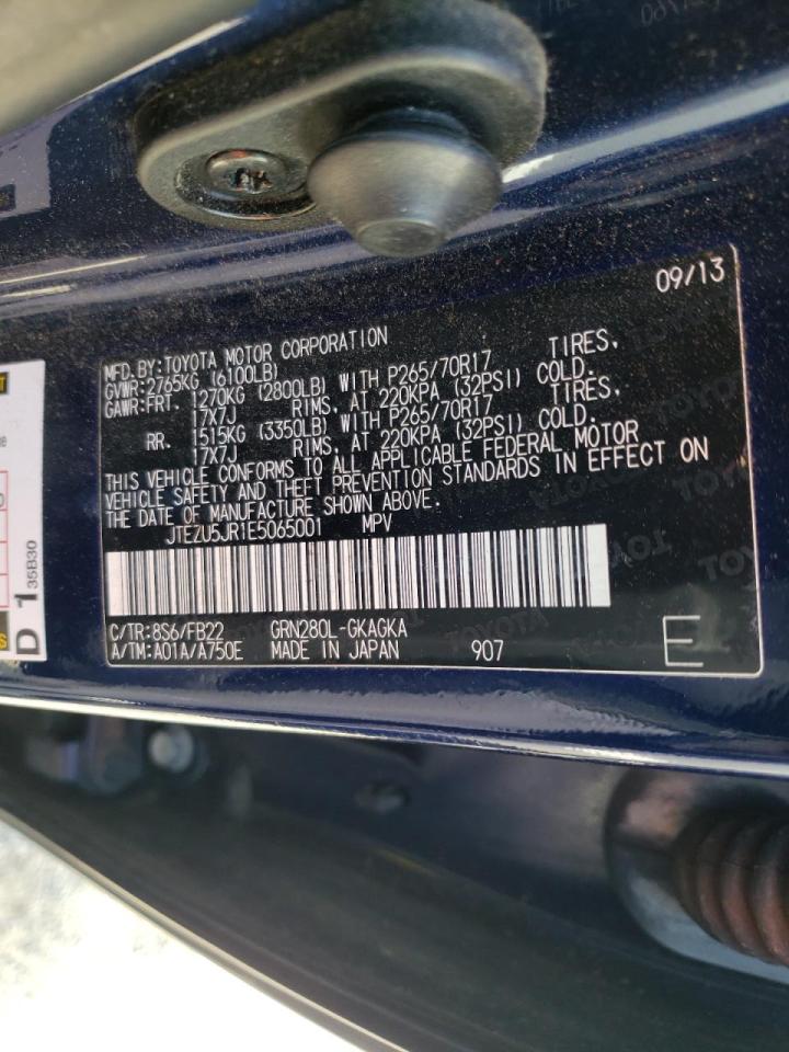 Photo 10 from auction – 2014 TOYOTA 4RUNNER SR with VIN JTEZU5JR1E5065001