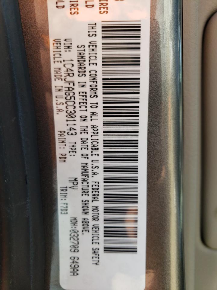 Photo 10 from auction – 2012 JEEP GRAND CHER with VIN 1C4RJFAG5CC301143