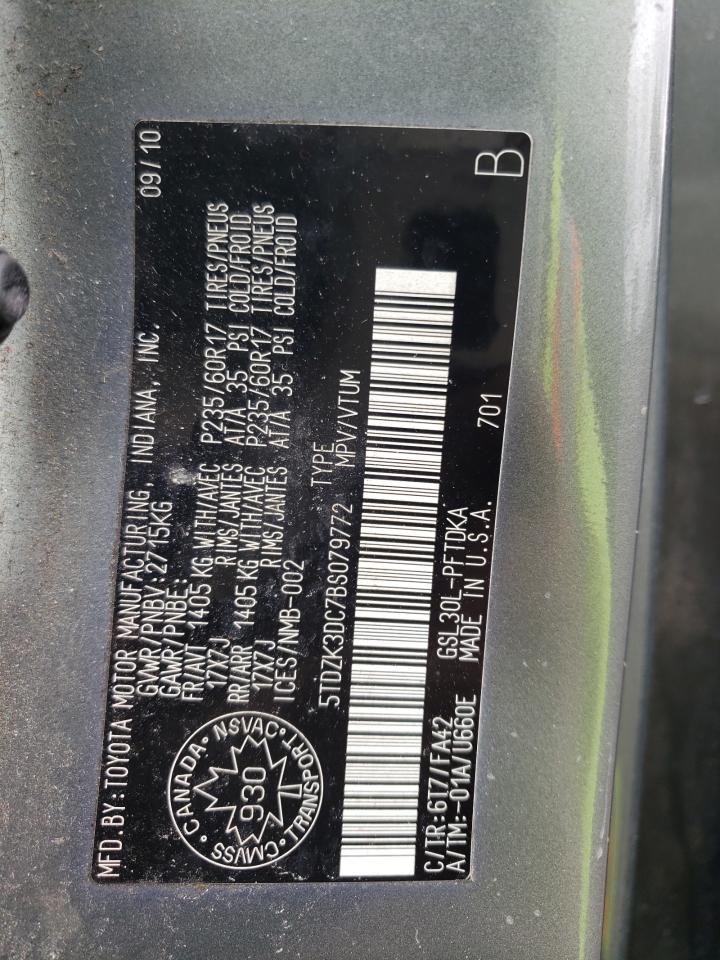 Photo 10 from auction – 2011 TOYOTA SIENNA with VIN 5TDZK3DC7BS079772