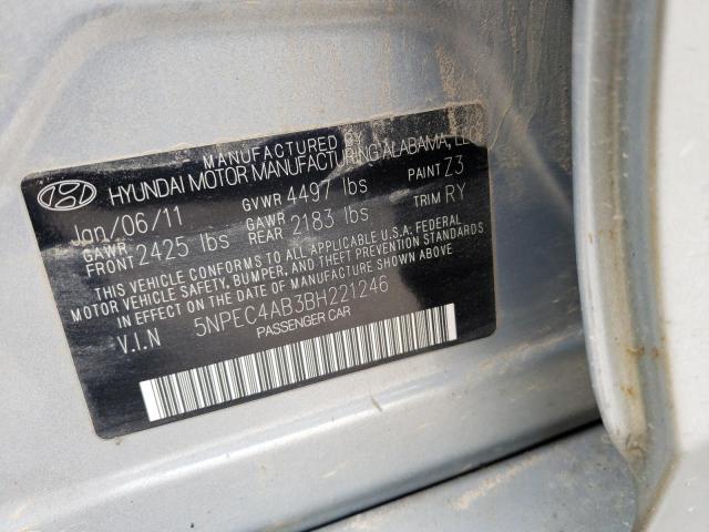 Photo 10 from auction – 2011 HYUNDAI SONATA SE with VIN 5NPEC4AB3BH221246
