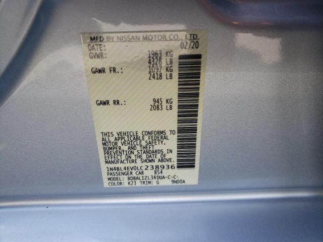 Photo 10 from auction – 2020 NISSAN ALTIMA SL with VIN 1N4BL4EV0LC238936
