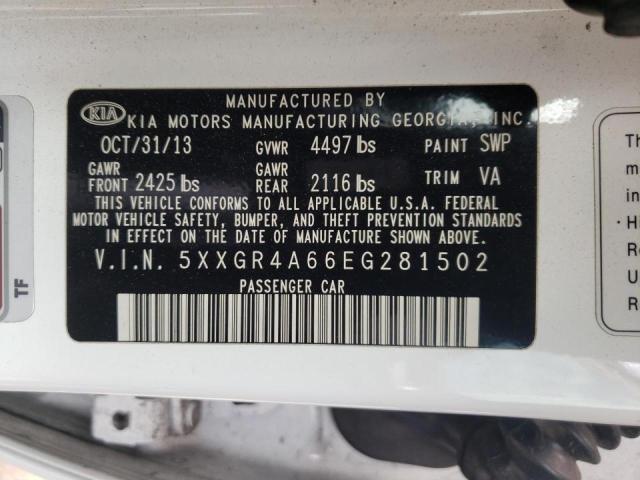 Photo 10 from auction – 2014 KIA OPTIMA SX with VIN 5XXGR4A66EG281502