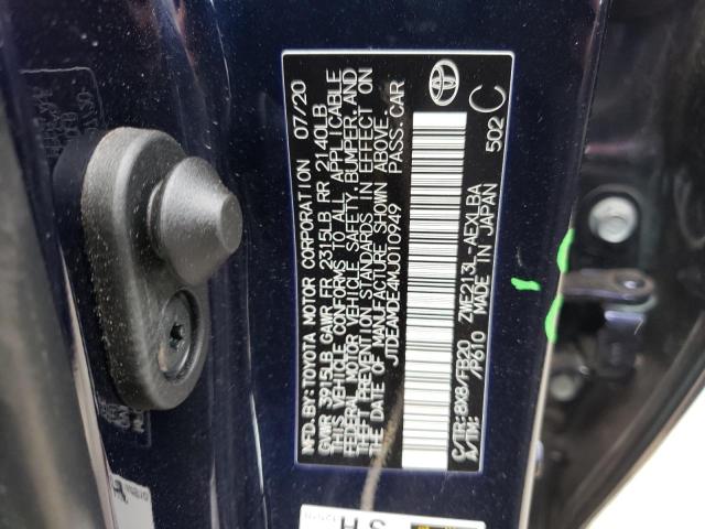 Photo 10 from auction – 2021 TOYOTA COROLLA LE with VIN JTDEAMDE4MJ010949
