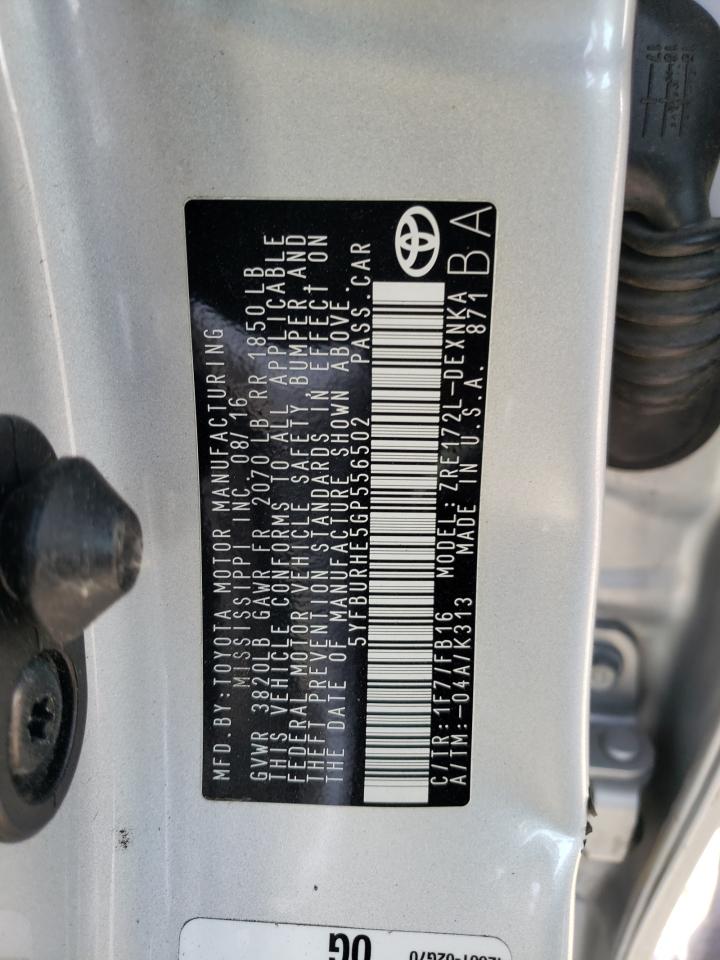 Photo 19 from auction – 2016 TOYOTA COROLLA L with VIN 5YFBURHE5GP556502