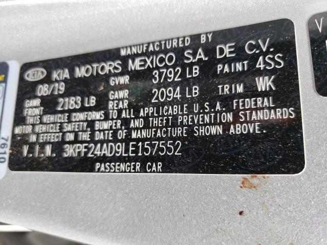 Photo 10 from auction – 2020 KIA FORTE FE with VIN 3KPF24AD9LE157552