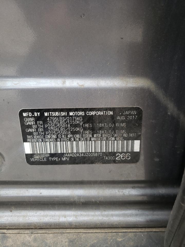Photo 10 from auction – 2018 MITSUBISHI OUTLANDER with VIN JA4AD2A34JZ005870