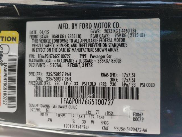 Photo 10 from auction – 2016 FORD FUSION SE with VIN 1FA6P0H76G5100727