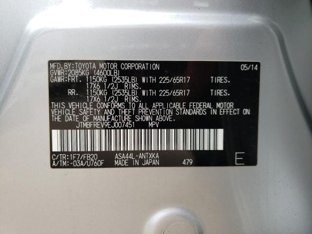 Photo 10 from auction – 2014 TOYOTA RAV4 LE with VIN JTMBFREV9EJ007451