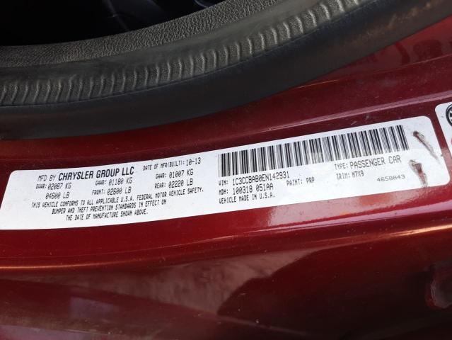 Photo 10 from auction – 2014 CHRYSLER 200 LX with VIN 1C3CCBAB0EN142931