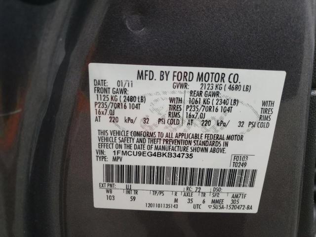 صورة رقم 10 من المزاد - 2011 FORD ESCAPE LIM مع VIN 1FMCU9EG4BKB34735