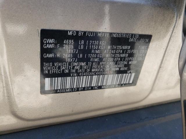 Photo 10 from auction – 2017 SUBARU OUTBACK 2. with VIN 4S4BSANC4H3308838