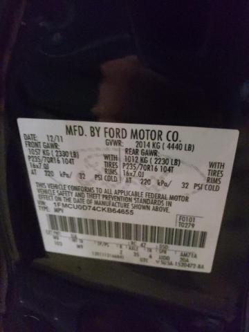 Photo 10 from auction – 2012 FORD ESCAPE XLT with VIN 1FMCU0D74CKB64655