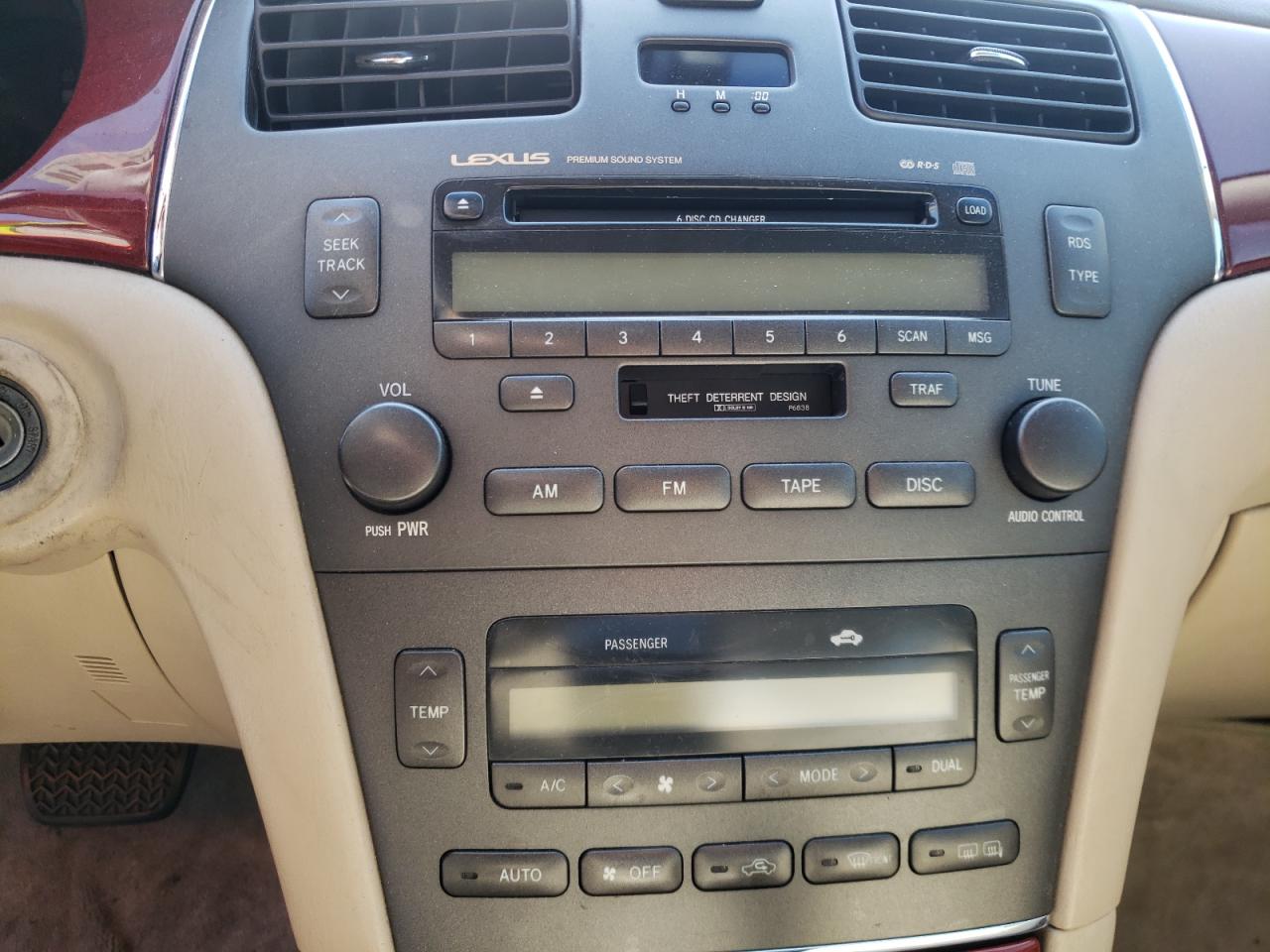Photo 9 from auction – 2003 LEXUS ES 300 with VIN JTHBF30G630093986