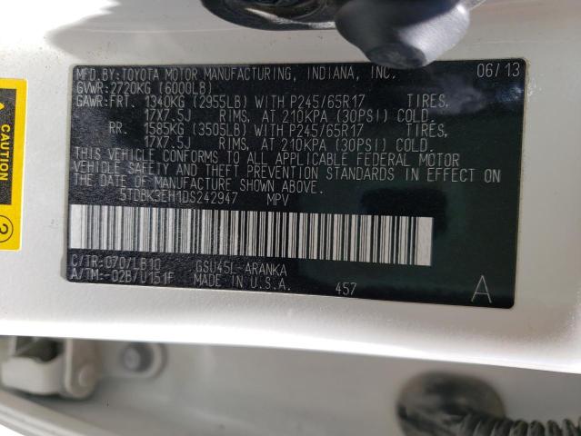 Zdjęcie 10 z aukcji – 2013 TOYOTA HIGHLANDER z VIN 5TDBK3EH1DS242947