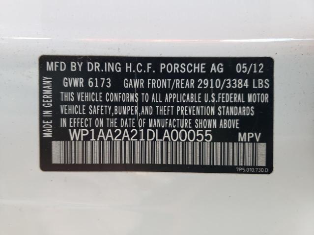 Photo 10 from auction – 2013 PORSCHE CAYENNE with VIN WP1AA2A21DLA00055