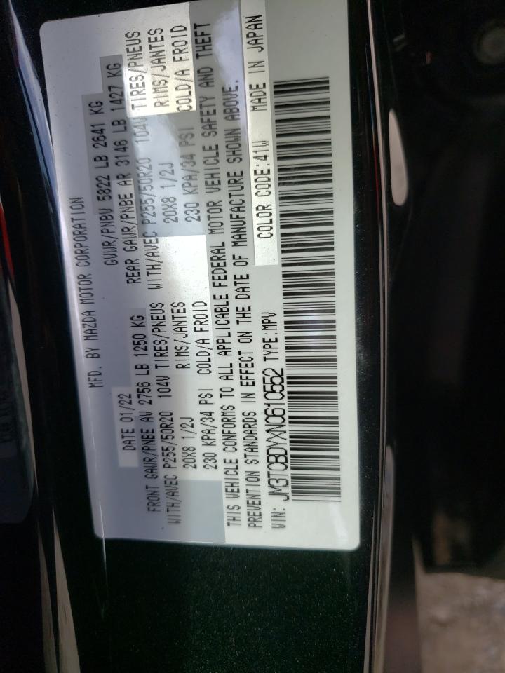 Photo 10 from auction – 2022 MAZDA CX-9 GRAND with VIN JM3TCBDYXN0610552