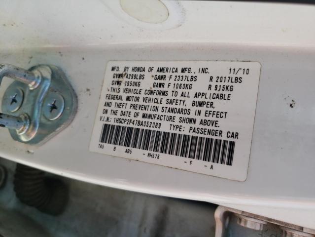 Photo 10 from auction – 2011 HONDA ACCORD LXP with VIN 1HGCP2F47BA052089