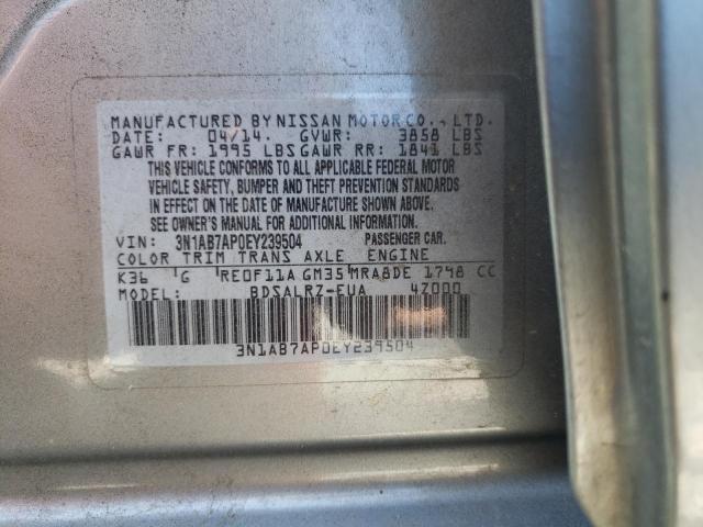 Photo 10 from auction – 2014 NISSAN SENTRA S with VIN 3N1AB7AP0EY239504