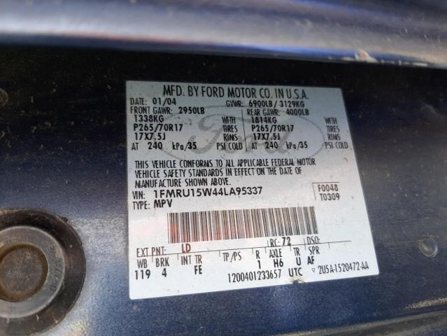 Photo 10 from auction – 2004 FORD EXPEDITION with VIN 1FMRU15W44LA95337