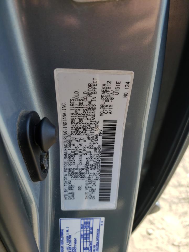 Photo 10 from auction – 2004 TOYOTA SIENNA CE with VIN 5TDZA23C84S058429