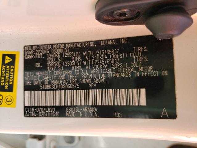 Photo 10 from auction – 2011 TOYOTA HIGHLANDER with VIN 5TDBK3EH4BS060575