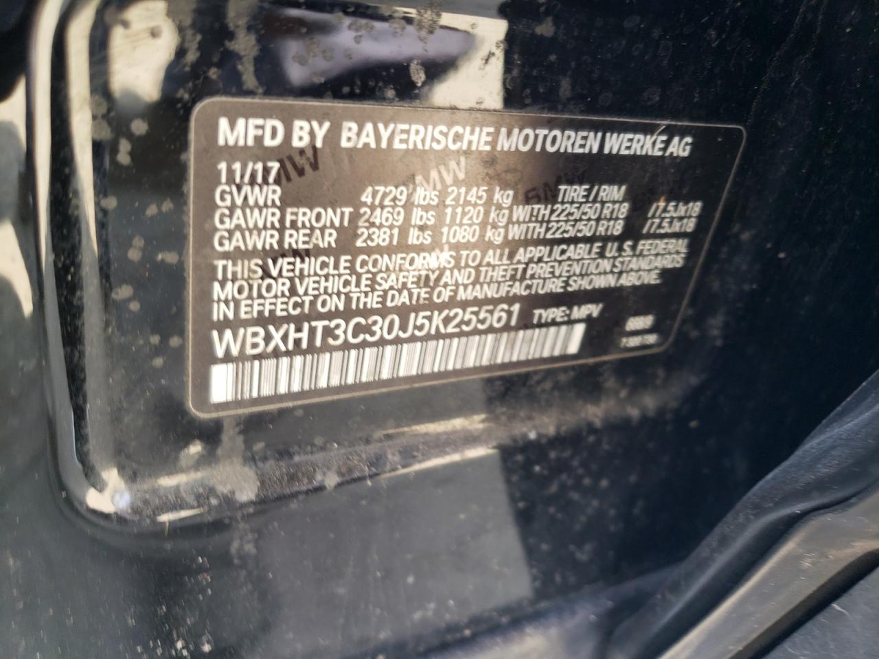 Photo 10 from auction – 2018 BMW X1 XDRIVE2 with VIN WBXHT3C30J5K25561