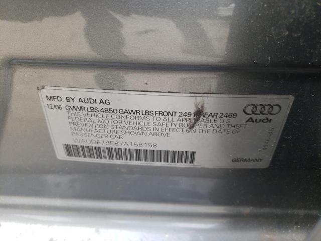 Photo 10 from auction – 2007 AUDI A4 2.0T QU with VIN WAUDF78E87A158158