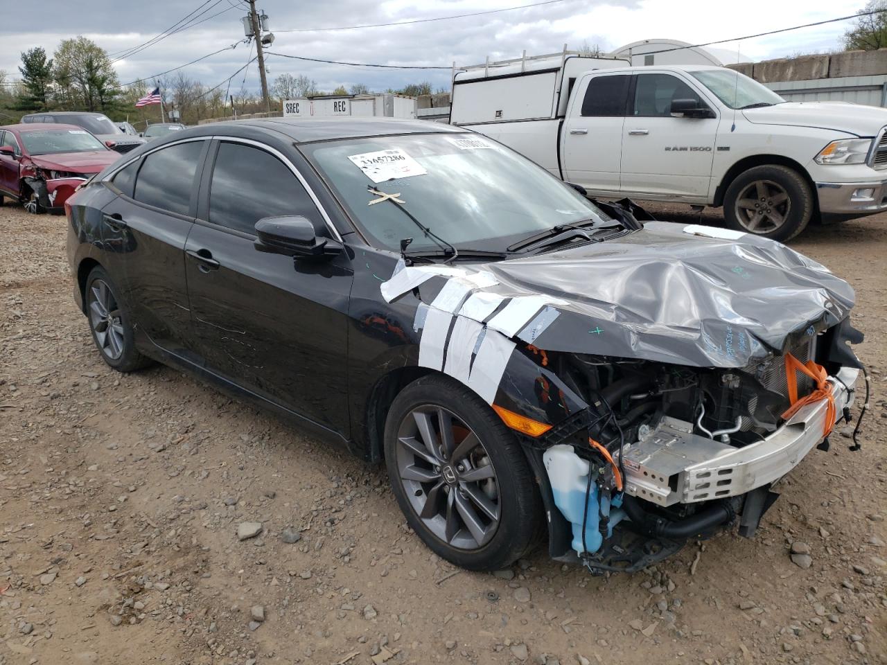 HONDA CIVIC EX 2019 with VIN 2HGFC1F35KH651441 - Photo from auction